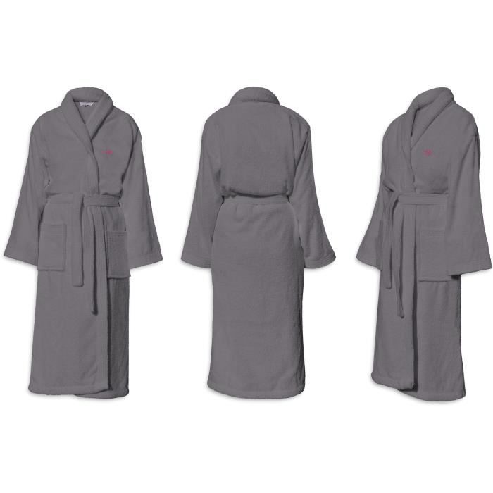 Bademantel  BADEZEIT  Größe S  100 % Baumwolle, 500 g/m²  Weich, saugfähig, Unisex  Dunkelgrau