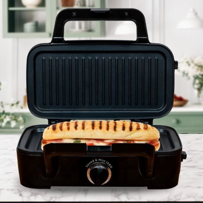 LITTLE BALANCE 8368 Speed'n Mixt 1200, Waffle iron & Grill 2 in 1, 1 waffle plate, 1 interchangeable