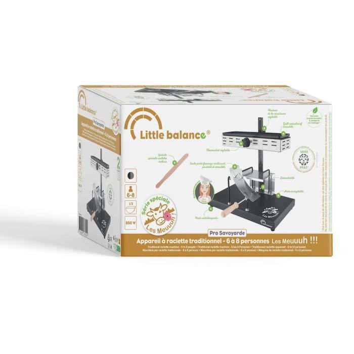 Raclette machine - LITTLE BALANCE - Savoyarde half wheel - 850 W - 6 people - Meuuuh design / Stainl