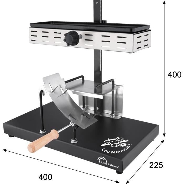 Raclette machine - LITTLE BALANCE - Savoyarde half wheel - 850 W - 6 people - Meuuuh design / Stainl