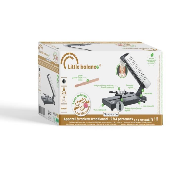 Raclette machine - LITTLE BALANCE - Savoyard quarter wheel - 600 W - 4 people - Meuuuh design / Stai