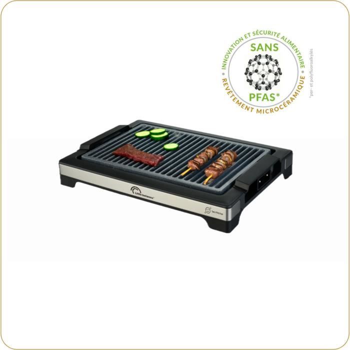 LITTLE BALANCE Electric Barbecue - Easy Nopifas - Cooking surface 38 x 25 cm - PFAS-free microcerami