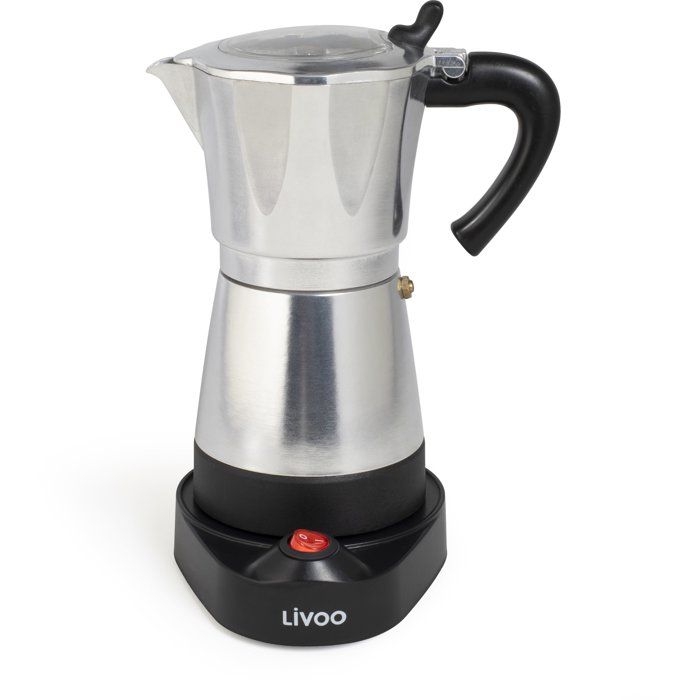 Elektrische italienische Kaffeemaschine  LIVOO  DOD117A  480 W  300 ml  6 Tassen  Silber/Schwa