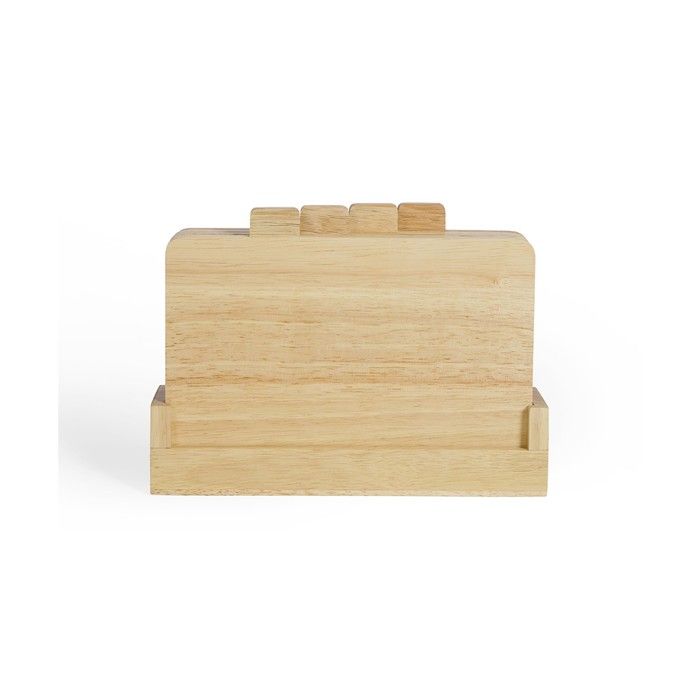 4er-Set Schneidebretter - LIVOO - MES142 - Gummibaumholz - Mit Laschen 26 x 18 cm - Ablageregal