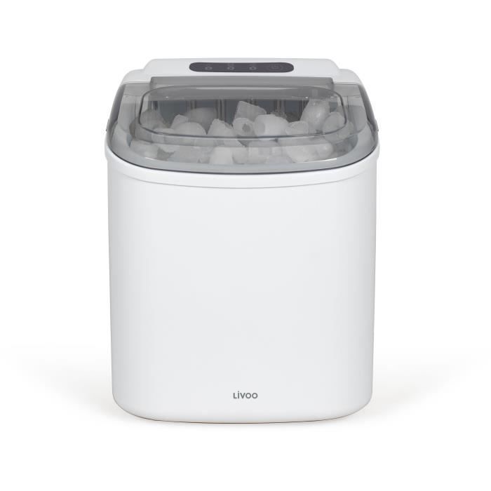 Eismaschine - LIVOO - DOM484 - Bis zu 12 kg/Tag - 1,2-l-Tank - 600-g-Eiswürfelschale - 9 Würfel pro 