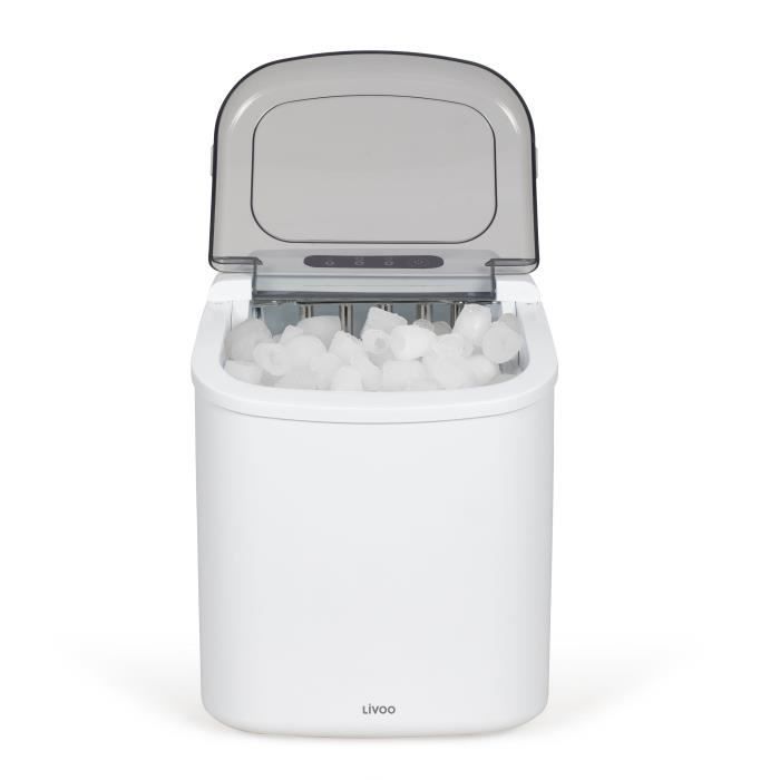 Eismaschine - LIVOO - DOM484 - Bis zu 12 kg/Tag - 1,2-l-Tank - 600-g-Eiswürfelschale - 9 Würfel pro 