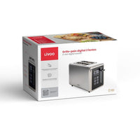 2-Scheiben-Digitaltoaster  LIVOO  DOD205  850 W  Touch-Bedienfeld  Grau/Schwarz