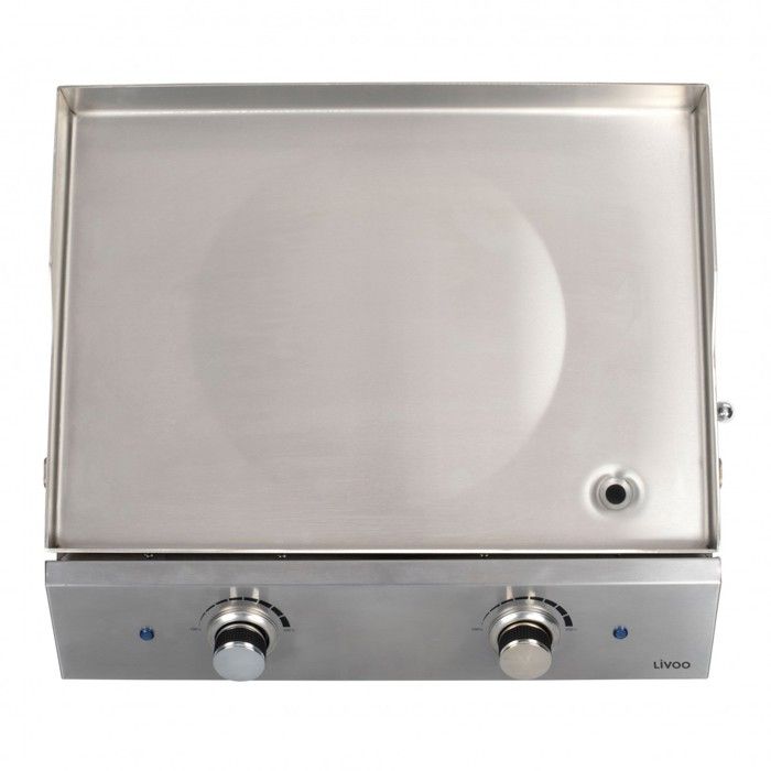 Elektrische Grillplatte aus Edelstahl mit 2 Thermostaten - Livoo - DOC302 -
