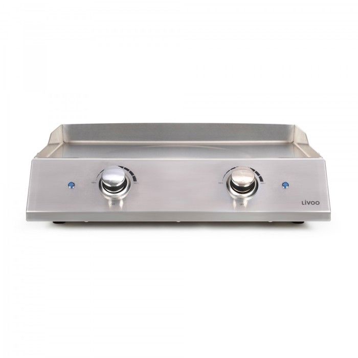 Elektrische Grillplatte aus Edelstahl mit 2 Thermostaten - Livoo - DOC302 -