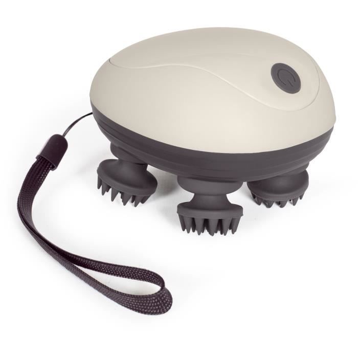 Kopf- und Kopfhautmassagegerät - LIVOO - DOS202 - 2 h - 96 Spikes - 4 Köpfe - 3 Modi - IPX4 - Creme 