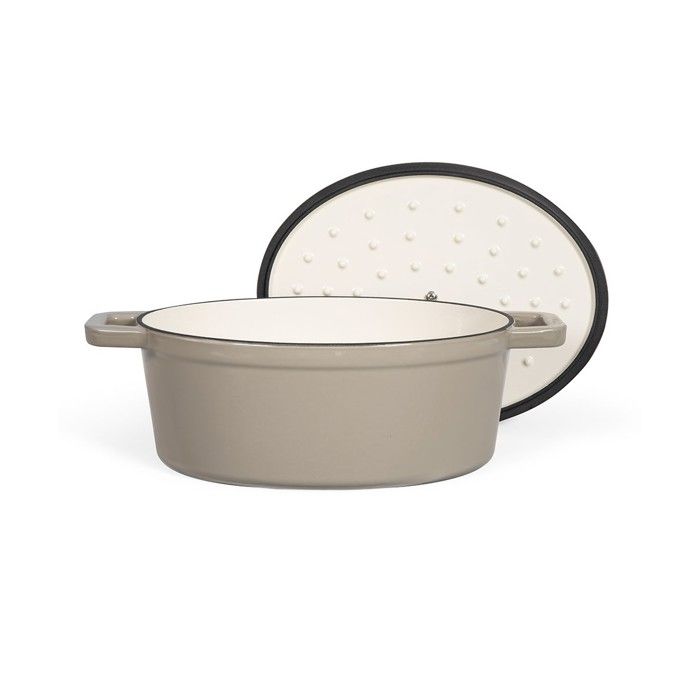 Oval cast iron casserole dish - Livoo - MEP129G - Grey