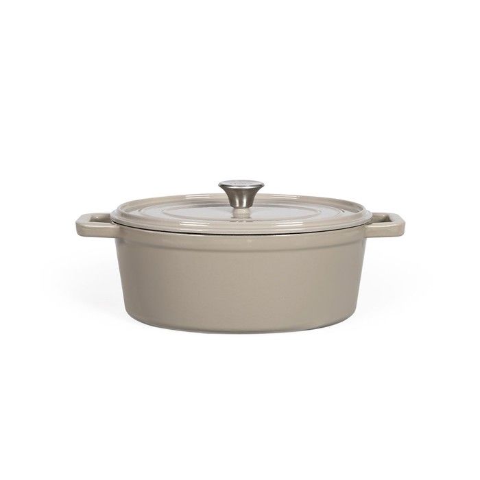 Oval cast iron casserole dish - Livoo - MEP129G - Grey