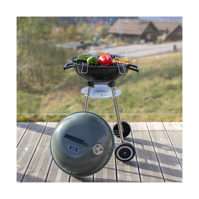 Charcoal barbecue - LIVOO - DOC172K - ø41 cm - Chrome-plated steel grill - Height 69.5 cm - Handles 