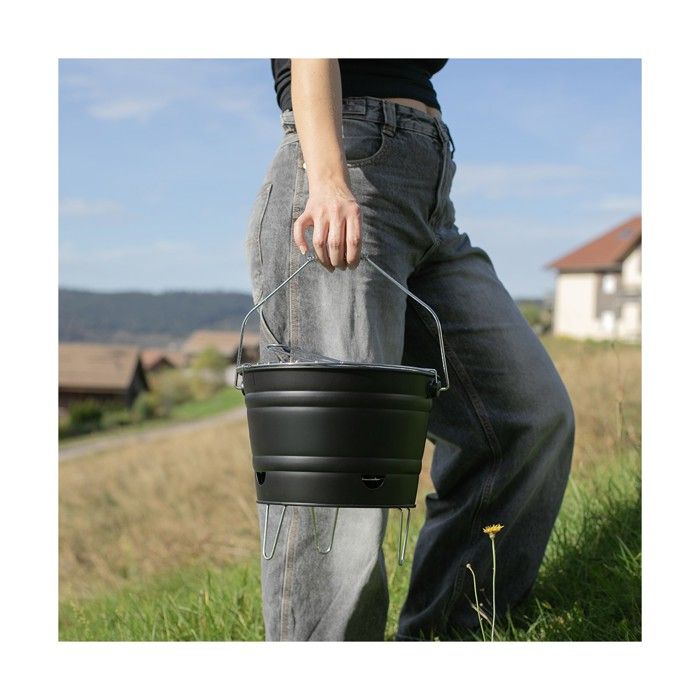 Portable charcoal barbecue - LIVOO - DOC327N - Stainless steel - Cooking surface ø27 cm - Height 24 