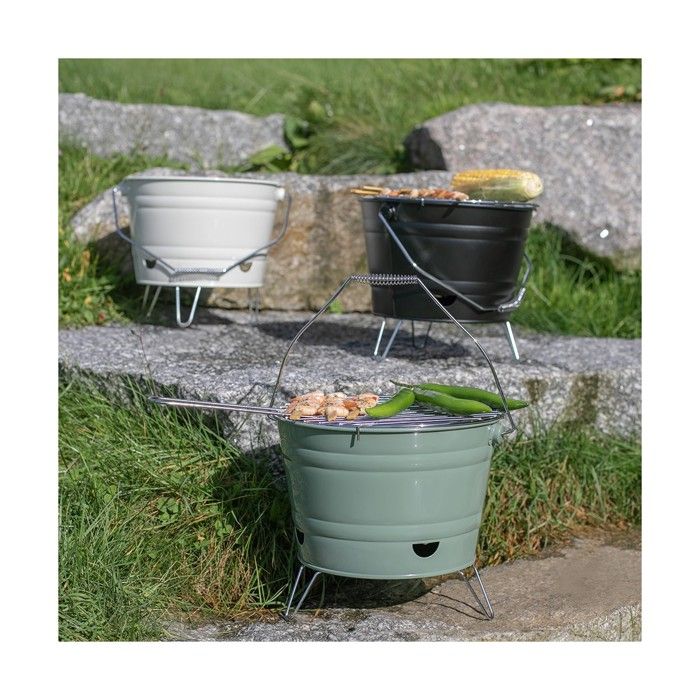 Portable charcoal barbecue - LIVOO - DOC327N - Stainless steel - Cooking surface ø27 cm - Height 24 