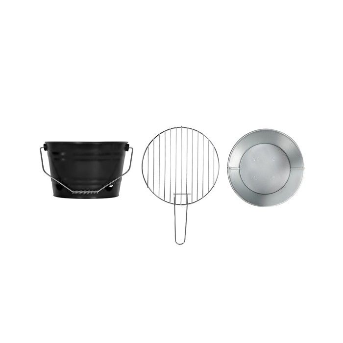Portable charcoal barbecue - LIVOO - DOC327N - Stainless steel - Cooking surface ø27 cm - Height 24 