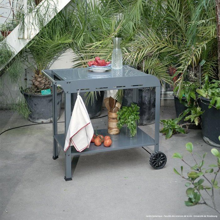 Plancha-Wagen - LIVOO - GS168G - 2 Zahnräder ø 14,5 cm - Obere Ablage 70 x 50 cm - Untere Ablage 79 