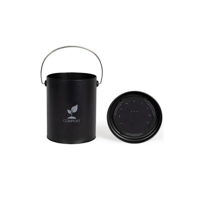 Livoo 6L Black Kitchen Compost Bucket - MES154N
