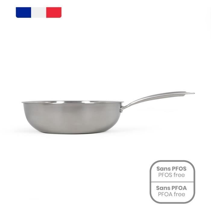 Edelstahlwok - LIVOO - MEP162 - Ø 28 cm - Edelstahl - Alle Herdarten einschließlich Induktion und Ba