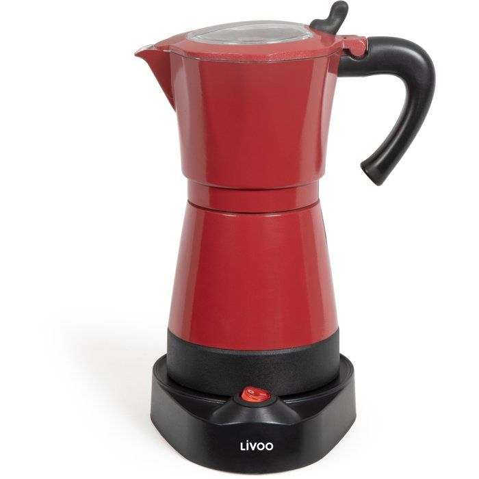 Elektrische italienische Kaffeemaschine  LIVOO  DOD117RC  480 W  300 ml  6 Tassen  Rot/Schwarz