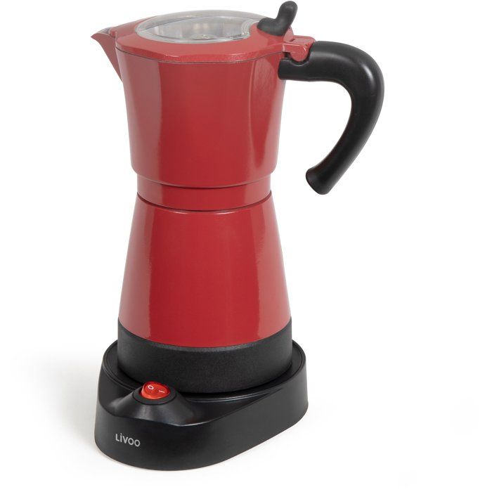 Elektrische italienische Kaffeemaschine  LIVOO  DOD117RC  480 W  300 ml  6 Tassen  Rot/Schwarz