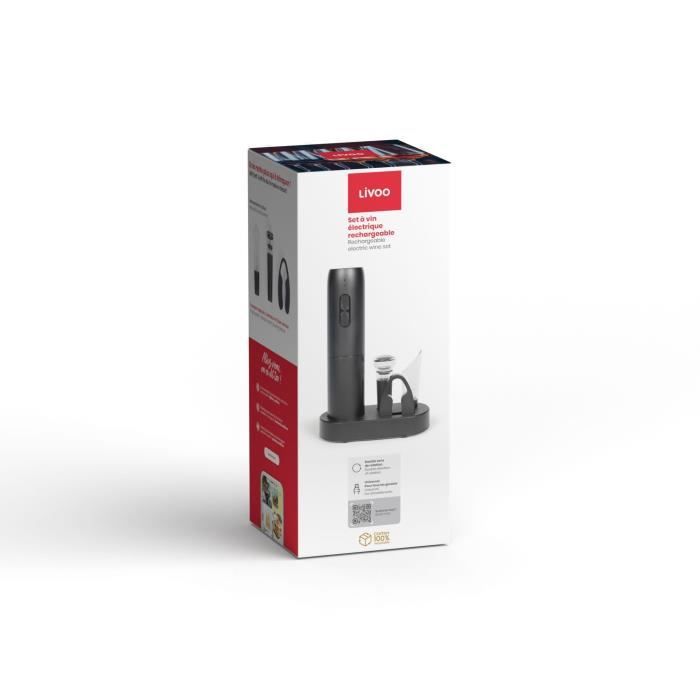 Rechargeable electric wine set - LIVOO - GS159 - Universal - 5 accessories - Works by pressure - Cap