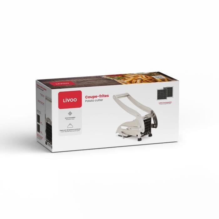 Pommes-Frites-Schneider  LIVOO  MEN410  Edelstahl  2 Gitter  Rutschfeste Füße und Saugnapf  Sp