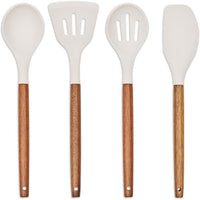 4er-Set Utensilien mit Topf - LIVOO - MES153G - Topf und Utensilien Akazie FSC - Silikon 31 cm - Top
