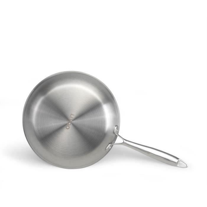 Brigade - 24 cm stainless steel frying pan - LIVOO - MEP158 - Triply stainless steel - Suitable for 