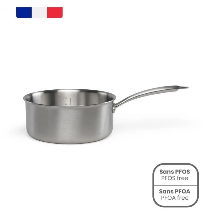 Brigade - 20 cm stainless steel saucepan - LIVOO - MEP161 - Triply stainless steel - Suitable for al