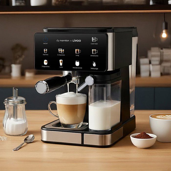 Multifunktionale Espressomaschine - LIVOO x Marmiton - DOD222CO - 20 bar Druck - 1350 W - Schwarz un