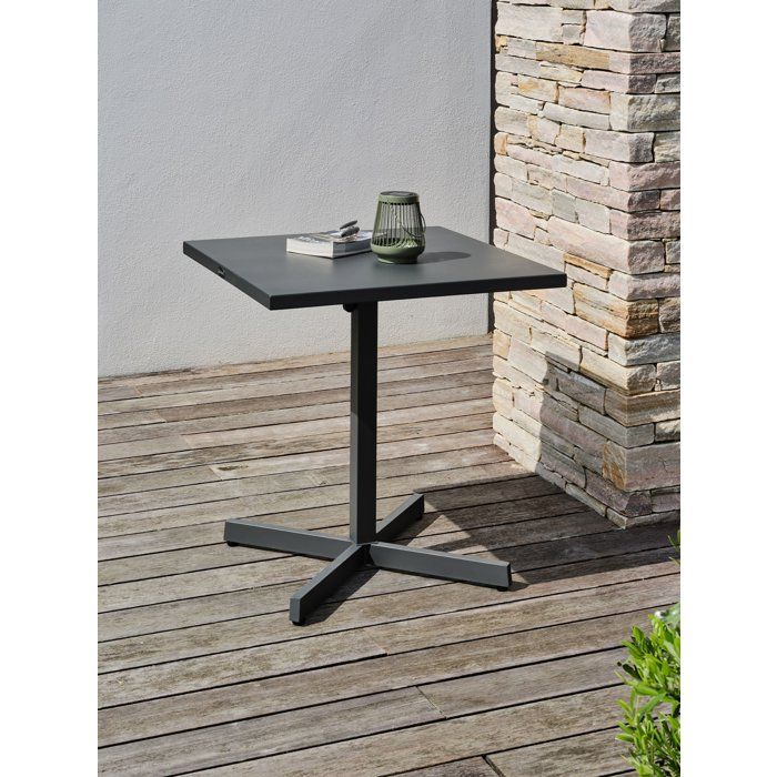 Gartentisch  CITY GARDEN  Louise  70 x 70 cm  Klappbare Stahlplatte  Anthrazit