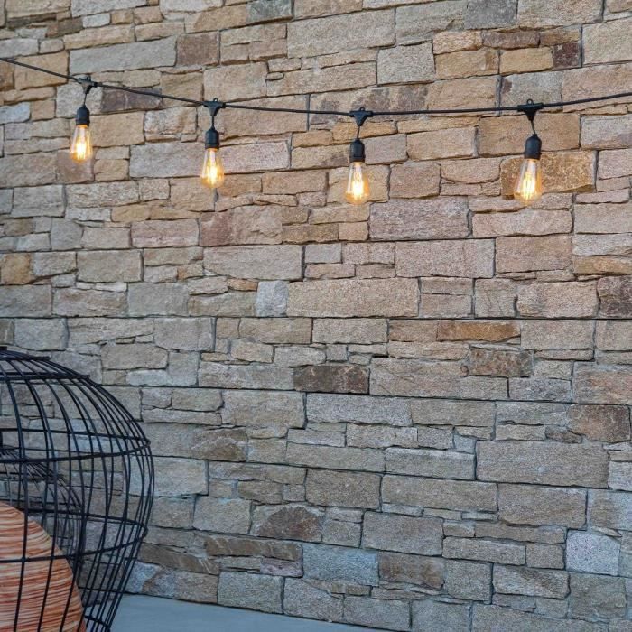 Outdoor light garland - LUMISKY - MAFY 20 LIGHT - 10 m - 20 vintage filament bulbs - E27 - warm whit