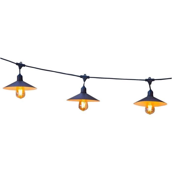 Outdoor solar light garland - LUMISKY - VINTY LIGHT SOLAR - 6 m - 10 filament bulbs - warm white LED