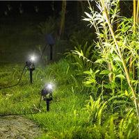Double 2 in 1 solar spotlights to stick or fix - LUMISKY - ROUNDY - H27 cm - Cool white LED