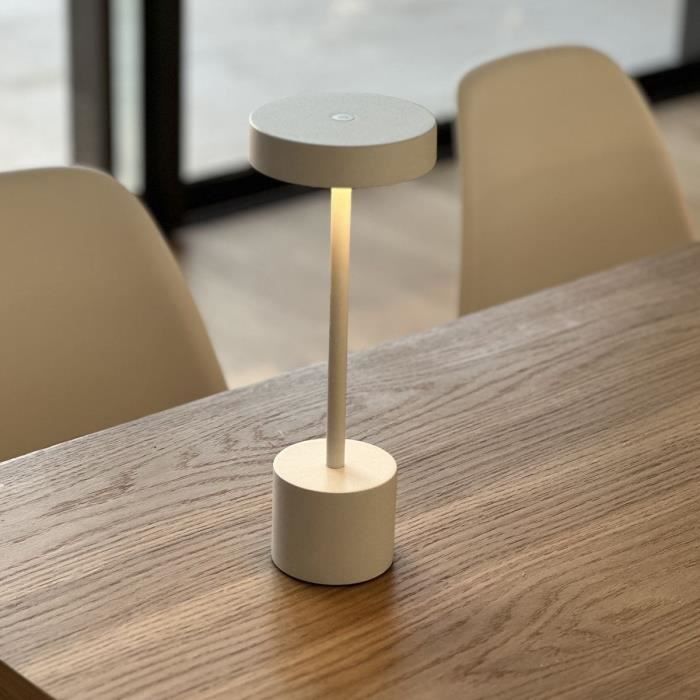 Wireless table lamp - LUMISKY - ROBY WHITE - H30 cm - Touch aluminum - Matt white - LED