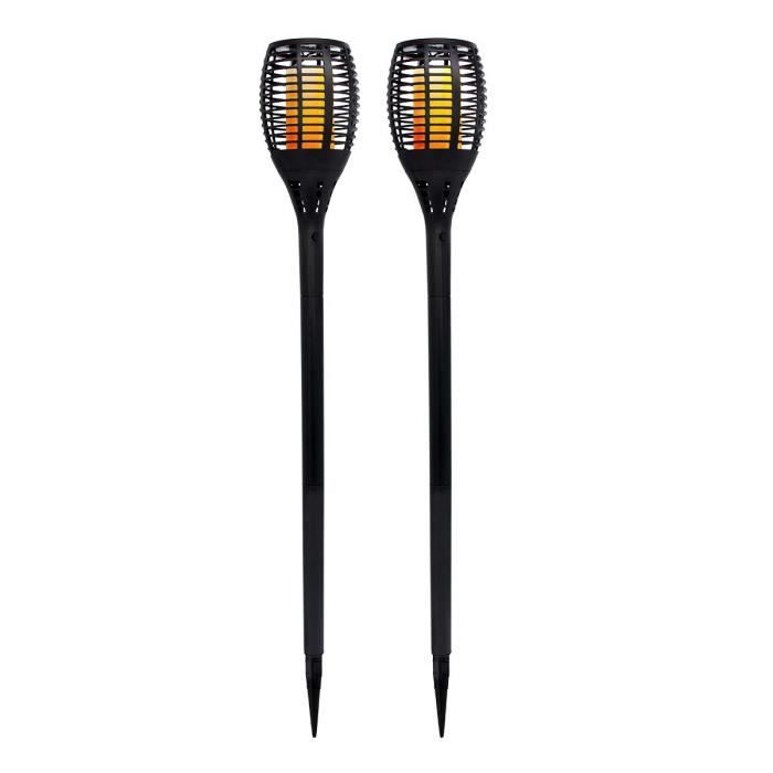 LUMI GARDEN Set of 2 Maity Sun mini solar torches - Flame effect - LED - H 70 cm - Warm white
