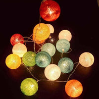 Solar light garland - LUMISKY - MIMY COLORS SOLAR - 3.80 m - Cotton balls - 10 bulbs - Warm white LE