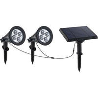 Double solar spotlight connected with remote solar panel 2 in 1 to prick or to fix powerful lighting