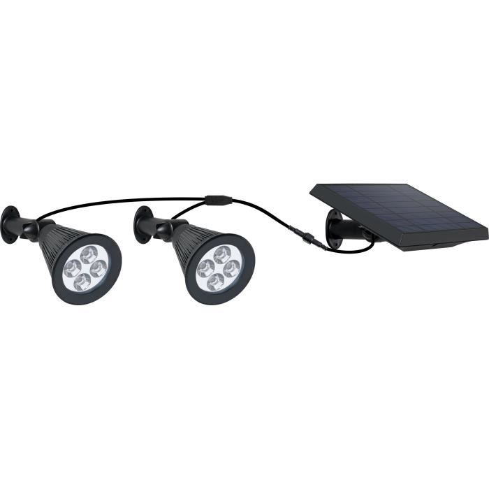 Double solar spotlight connected with remote solar panel 2 in 1 to prick or to fix powerful lighting