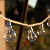 Solar light garland - LUMISKY - FANTASY CORD SOLAR - 7.50 m - Rope 10 transparent bulbs - Warm white
