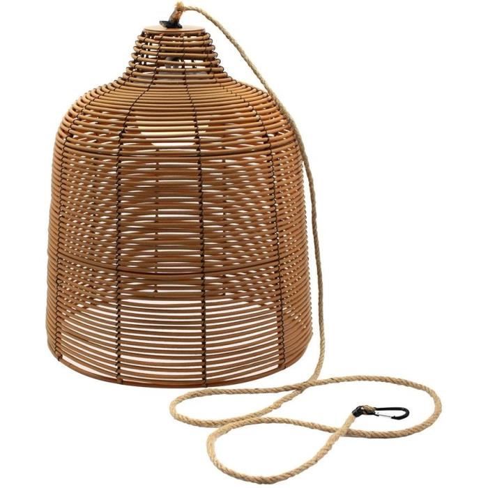 Nomad suspension - LUMISKY - HANG BOHEME - H35 cm - Polyrattan with rope - Warm white and dimmable w