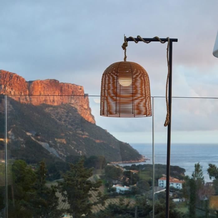 Nomad suspension - LUMISKY - HANG BOHEME - H35 cm - Polyrattan with rope - Warm white and dimmable w