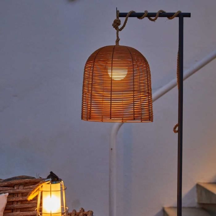 Nomad suspension - LUMISKY - HANG BOHEME - H35 cm - Polyrattan with rope - Warm white and dimmable w
