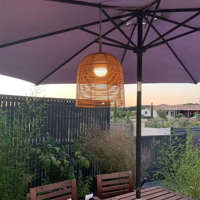 Nomad suspension - LUMISKY - HANG BOHEME - H35 cm - Polyrattan with rope - Warm white and dimmable w