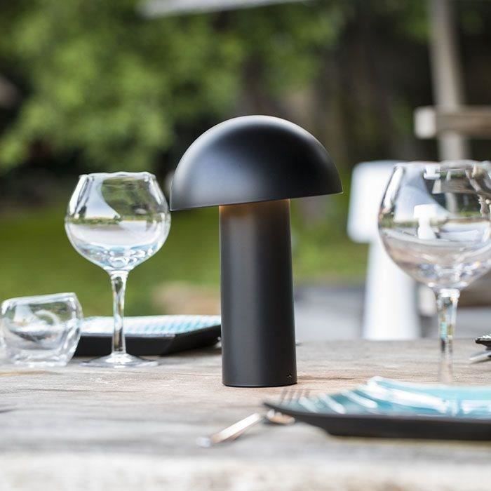 Cordless table lamp - LUMISKY - TOD BLACK - H28 cm - Adjustable head - Warm white LED