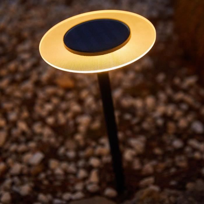 Set of 2 solar beacons to stick - LUMISKY - UFO - H35 cm - Warm white LED