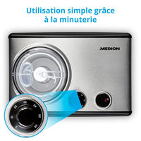 MEDION Electric aluminum ice cream and yogurt maker with compressor, ice cream machine with a capaci