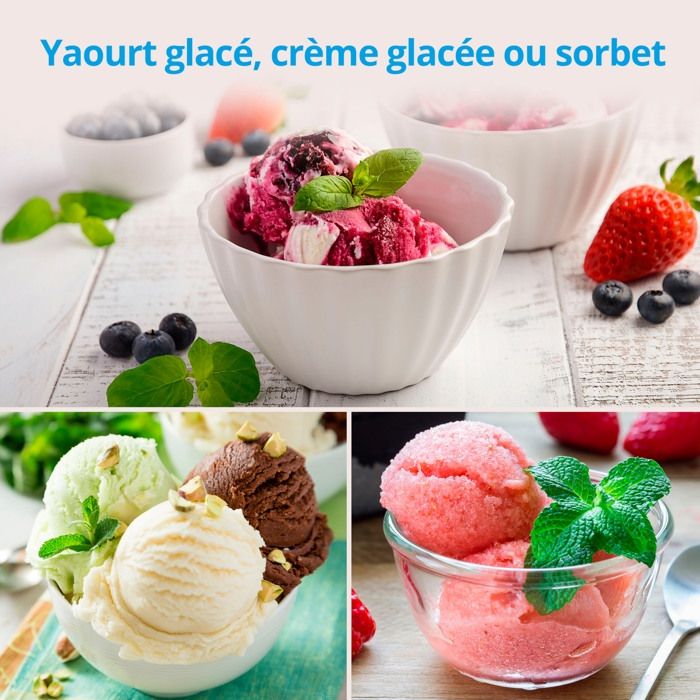 MEDION Electric aluminum ice cream and yogurt maker with compressor, ice cream machine with a capaci