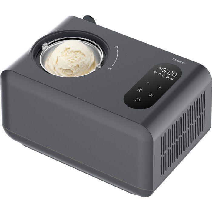 Eismaschine  MEDION  MD 100087  1,5 l  mit Kompressor  Funktionen: Eiscreme, Joghurt und Slush-